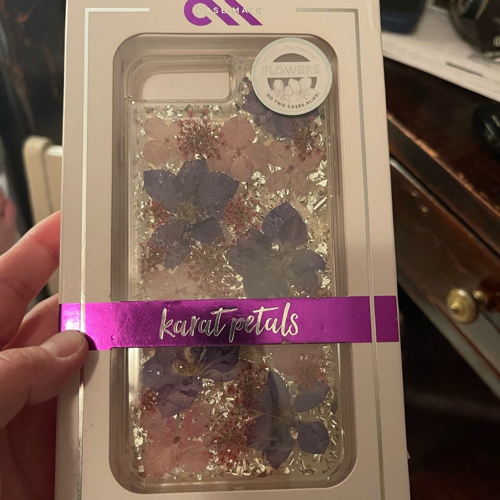 NIB/SEALED protective casemate iPhone 8 Plus case made w genuine pressed flowers